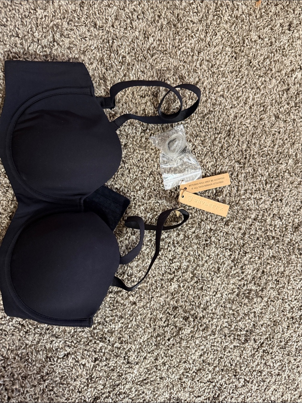 Black Strapless Convertible Bra with Extra Straps